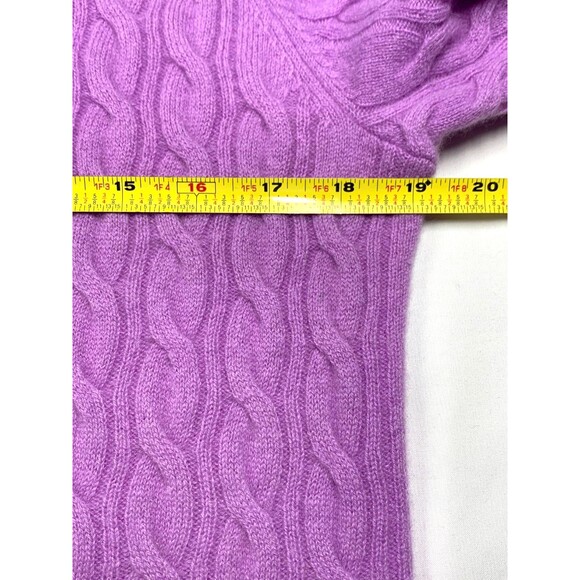 J.Crew Cashmere Cable Knit Short Sleeve Henley Polo Sweater Womens Size XL Lilac - Picture 4 of 7